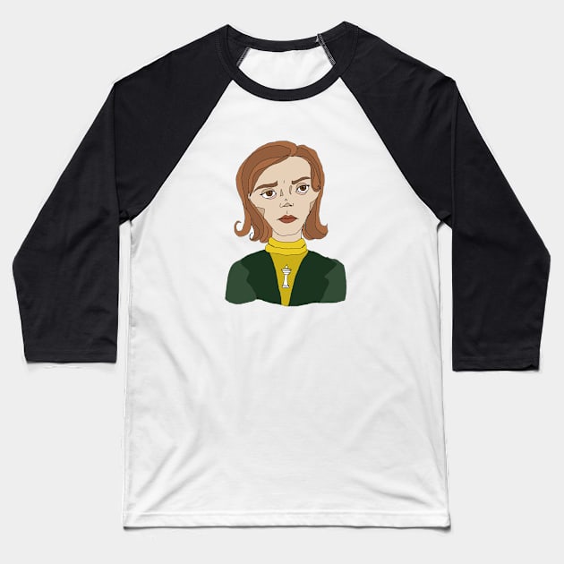 Beth Harmon Inspired Design Baseball T-Shirt by bailezell